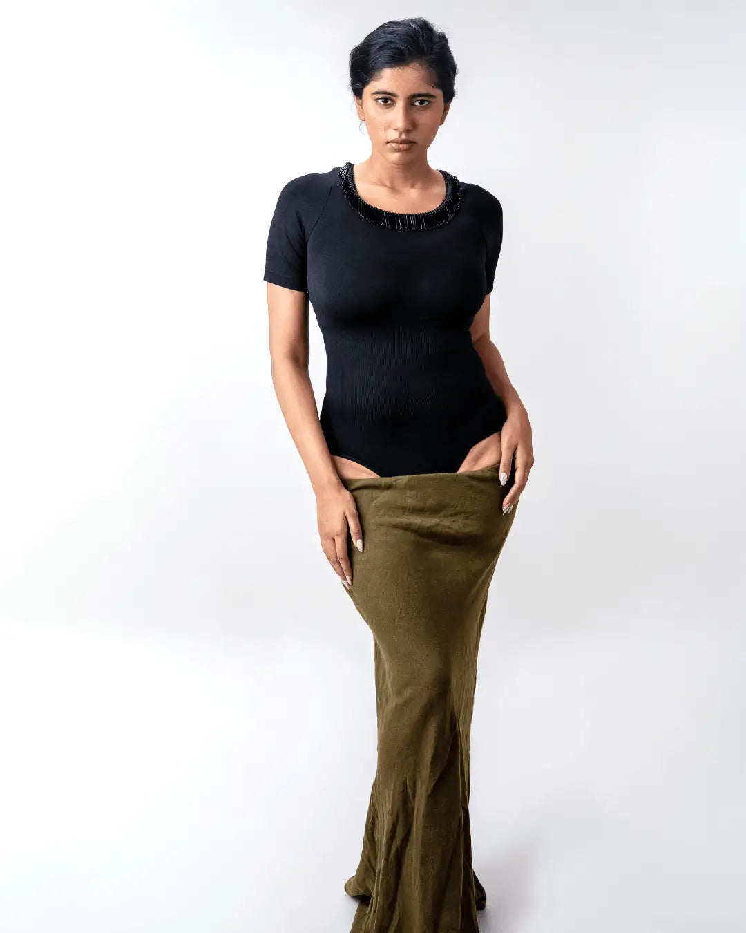 The Luxe Patch Shapewear Bodysuit - Half Sleeves