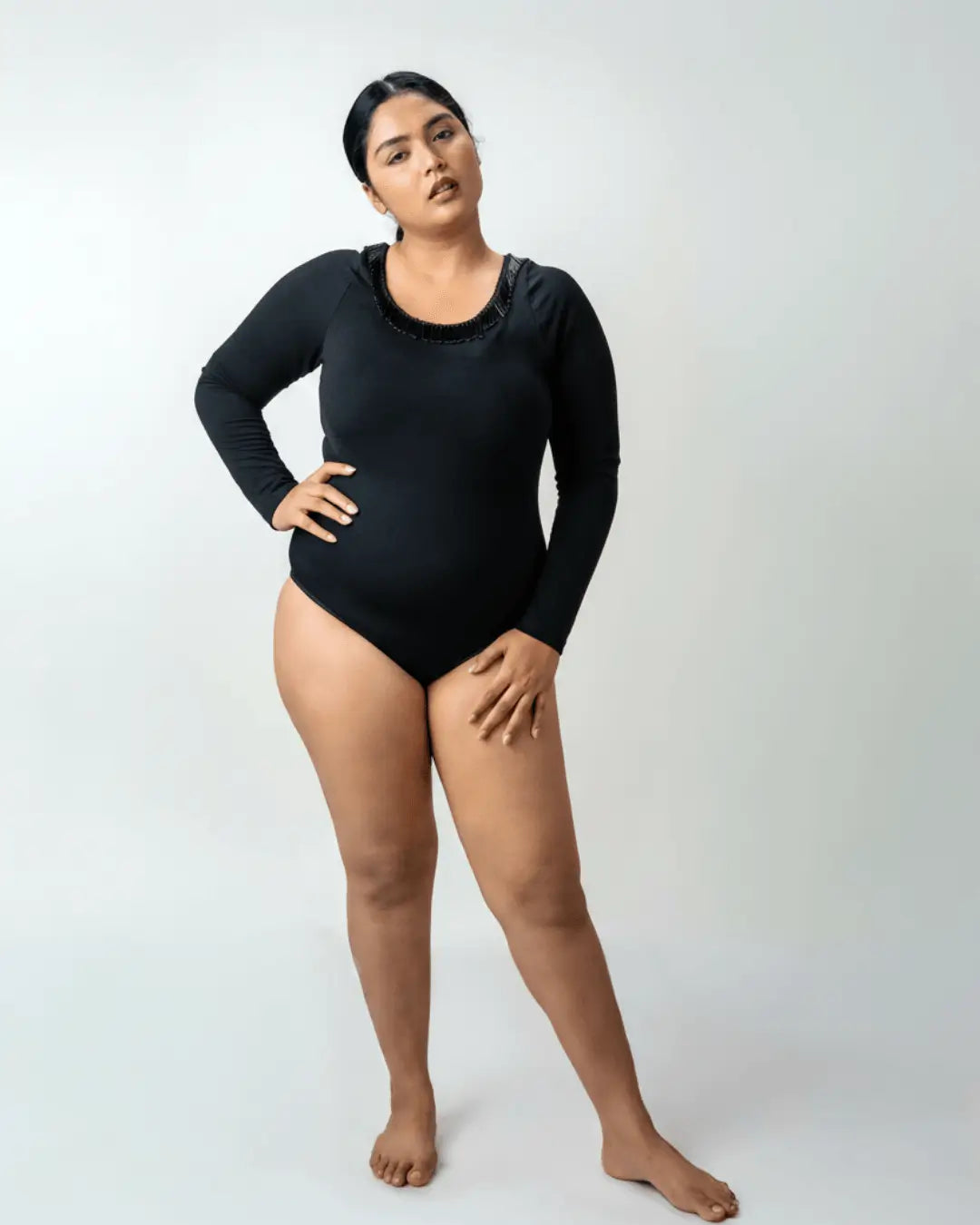 The Luxe Patch Shapewear Bodysuit - Full Sleeves