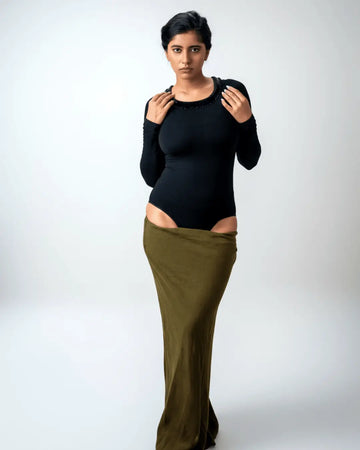 The Luxe Patch Shapewear Bodysuit - Full Sleeves